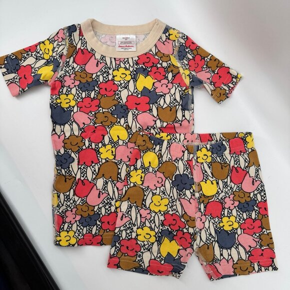 Hanna Andersson Girls Flowers Pajama Set Size 5 - Picture 1 of 2